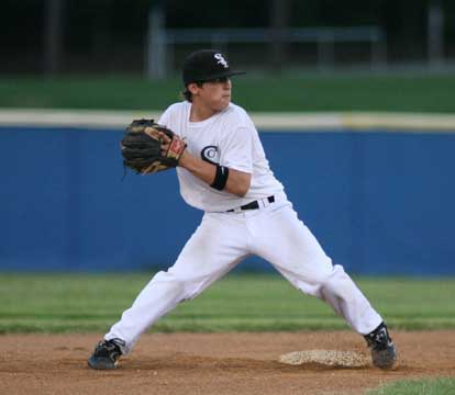 Austin Benning makes the pivot at second on a first-inning doubleplay. (Photo by Rick Nation)