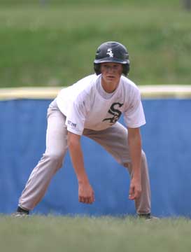 Tyler Brown was on base three times during Saturday's game, scoring a run and driving one in. (Photo by Rick Nation)