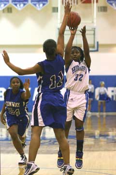 Shanika Johnson led the Lady Hornets with 12 points. (Photo by Rick Nation)