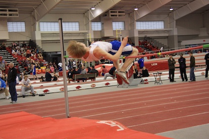 Troy Smith competes in the high jump. (Photo by Carla Thomas)