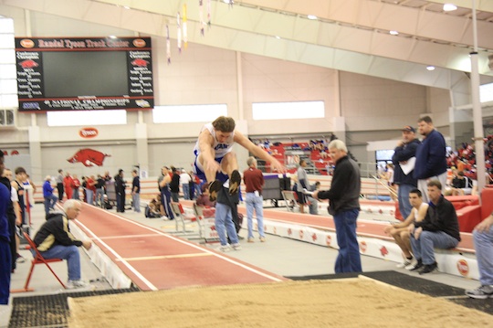 Tanner Tolbert competes in the long jump. (Photo courtesy of Carla Thomas)