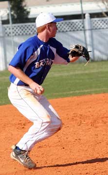 Lucas Castleberry sets to make a throw from shortstop. (Photo by Phil Pickett)