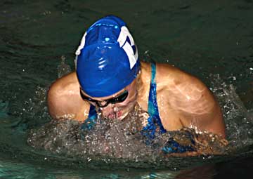 Emily Dabbs competes in the 200 individual medley. (Photo courtesy of Julia Combs)