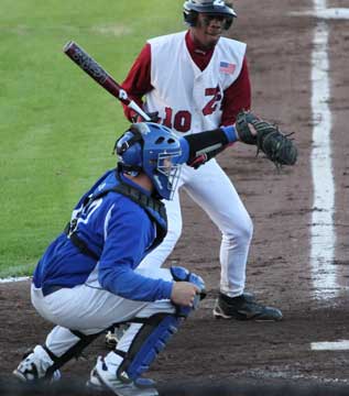 Hayden Lessenberry frames a pitch. (Photo courtesy of Phil Pickett)