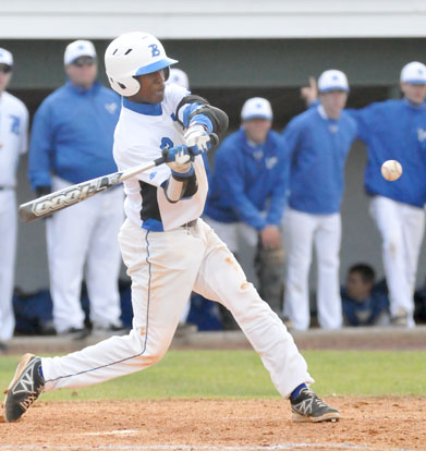 Marcus Wilson takes a hack. (Photo by Kevin Nagle)