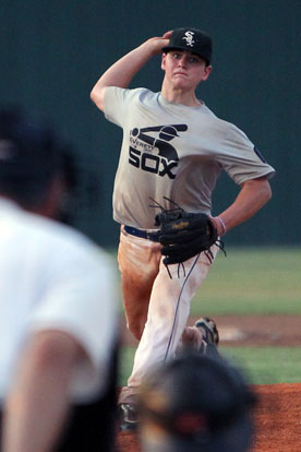 Bailey Bowers was two batters short of perfect in his five-inning no-hitter. (Photo by Rick Nation)