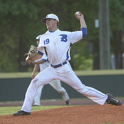 Jason Hastings picked up a save with two perfect innings of relief against Sheridan. (Photo by Rick Nation)