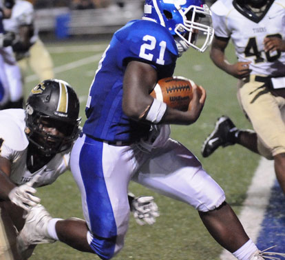 Cameron Coleman steps into the end zone. (Photo by Kevin Nagle)