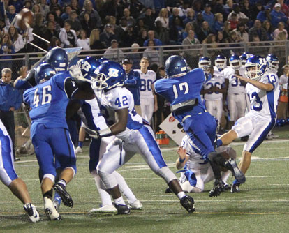 Hayden Ray (13) kicked his 12th field goal of the season. (Photo by Rick Nation)